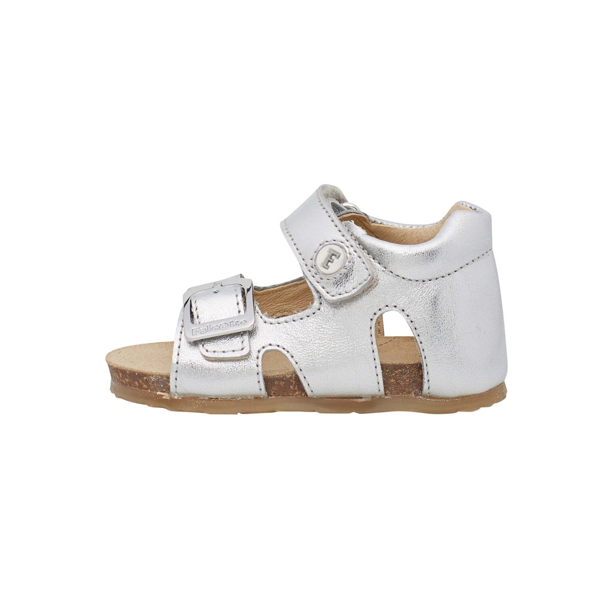 Sandales en cuir lamé BEA argent, FALCOTTO