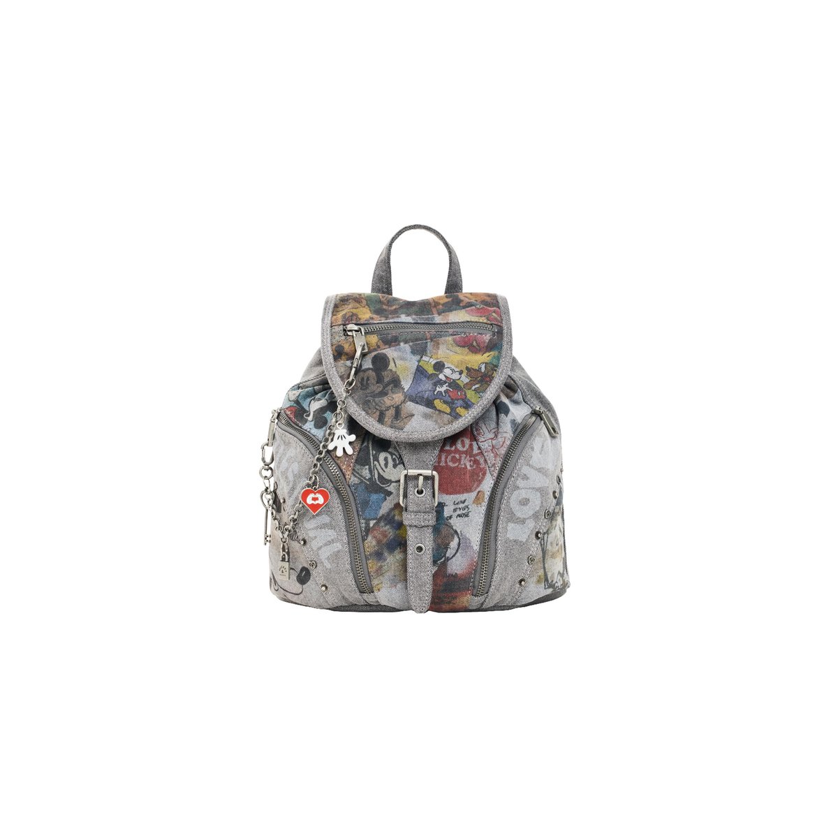 Petit sac à dos en denim Mickey Disney™ noir, DESIGUAL