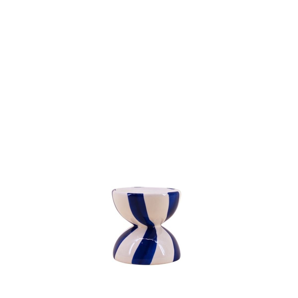 Bougeoir en céramique 10cm bleu, ORNAMI