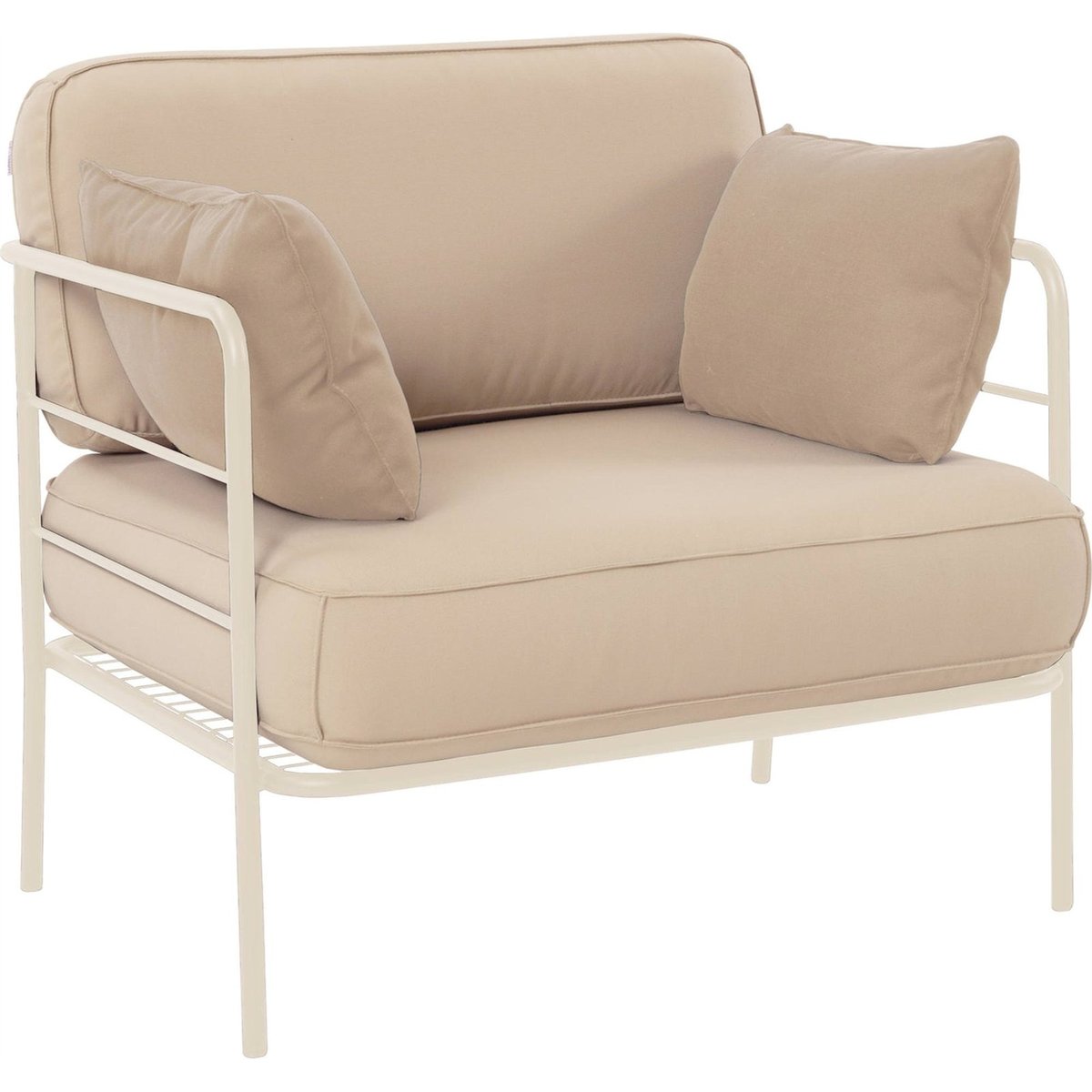Fauteuil de jardin rembourré collection PREGGEL beige écru garden, RECOLLECTION