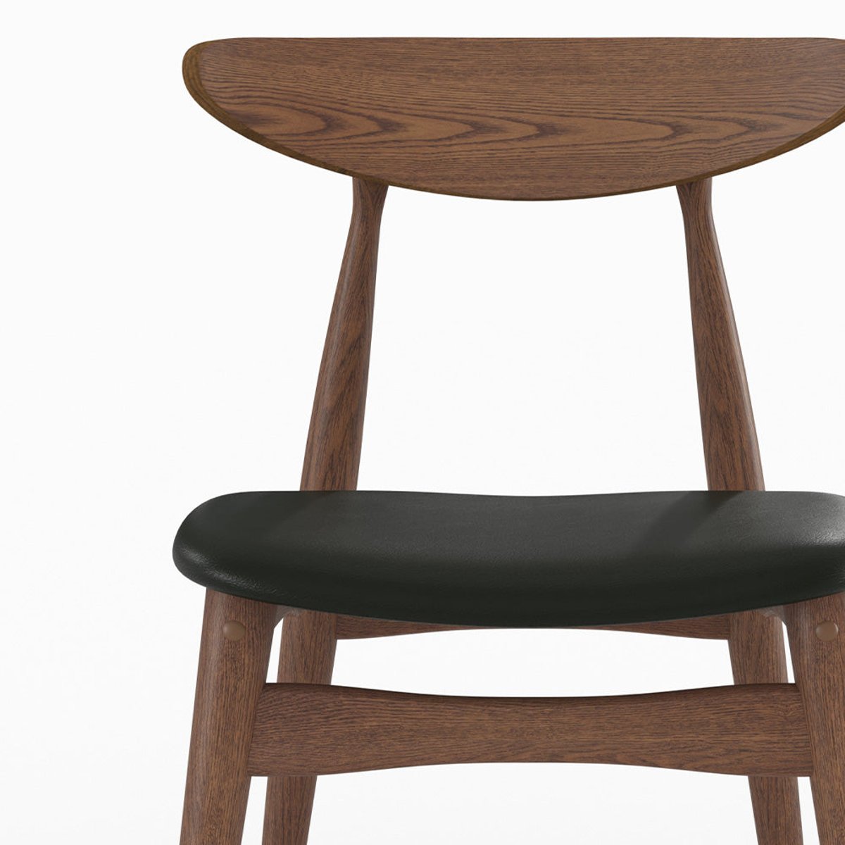 Lot de 2 chaises en cuir synthétique d'hévéa - JOSETTE noir, MAISON PAVANE