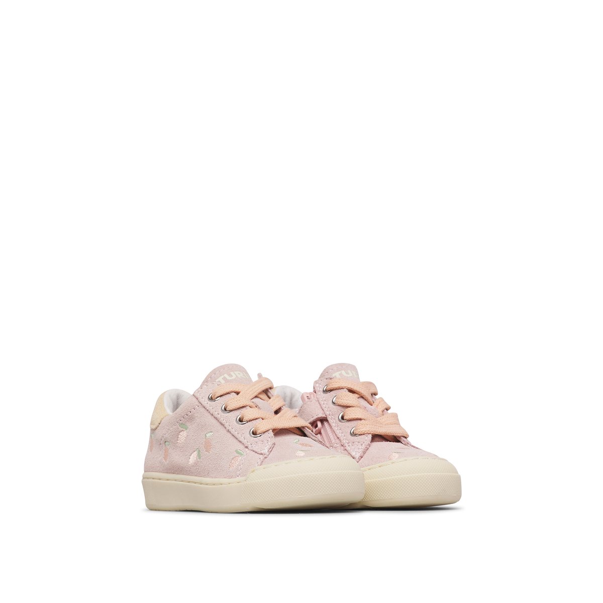 Sneakers en daim avec impression de citrons EINDHOVEN 2 EMBR.ZIP. rose-vanille, NATURINO