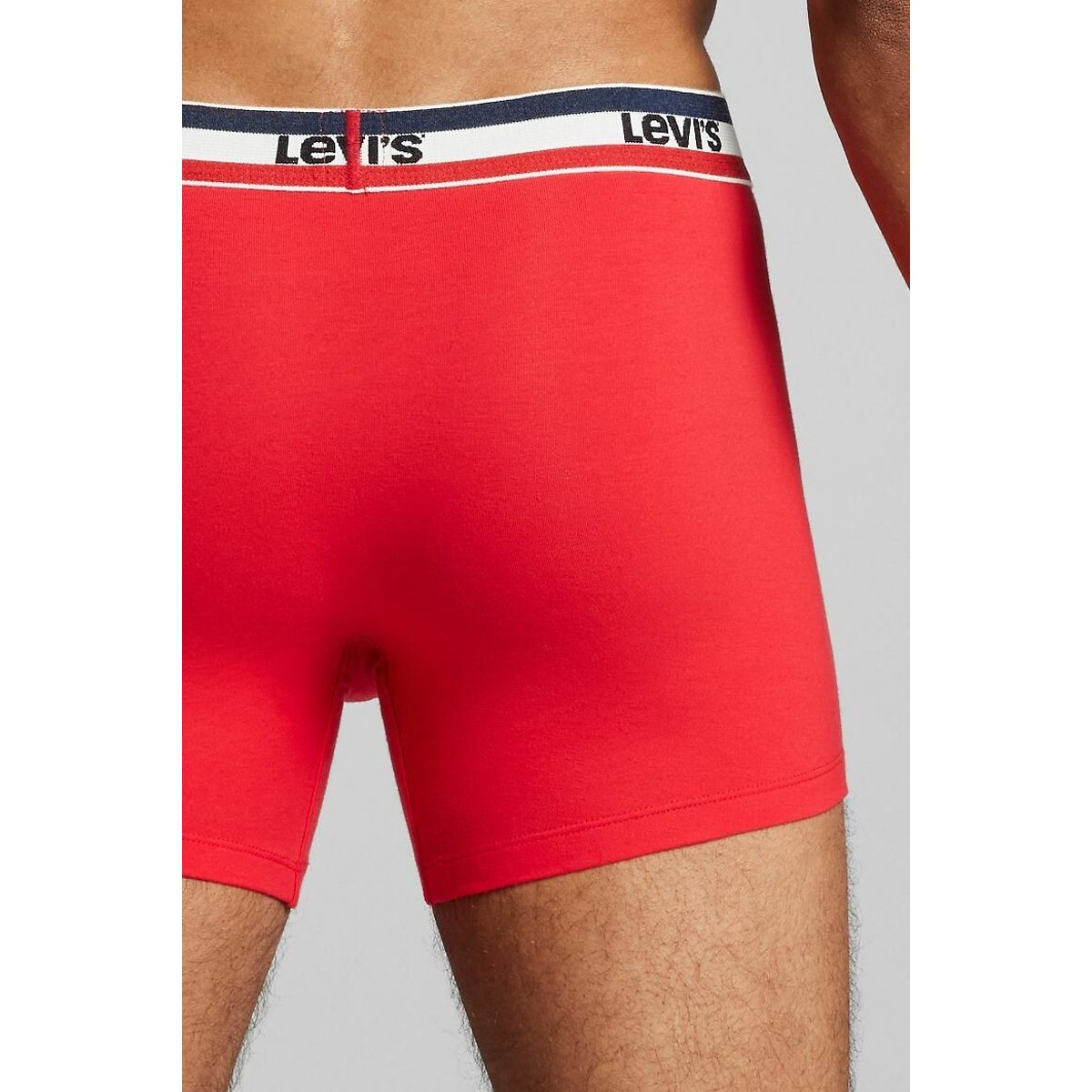 Lot de 2 boxers unis logo sportswear noir + rouge, LEVI'S