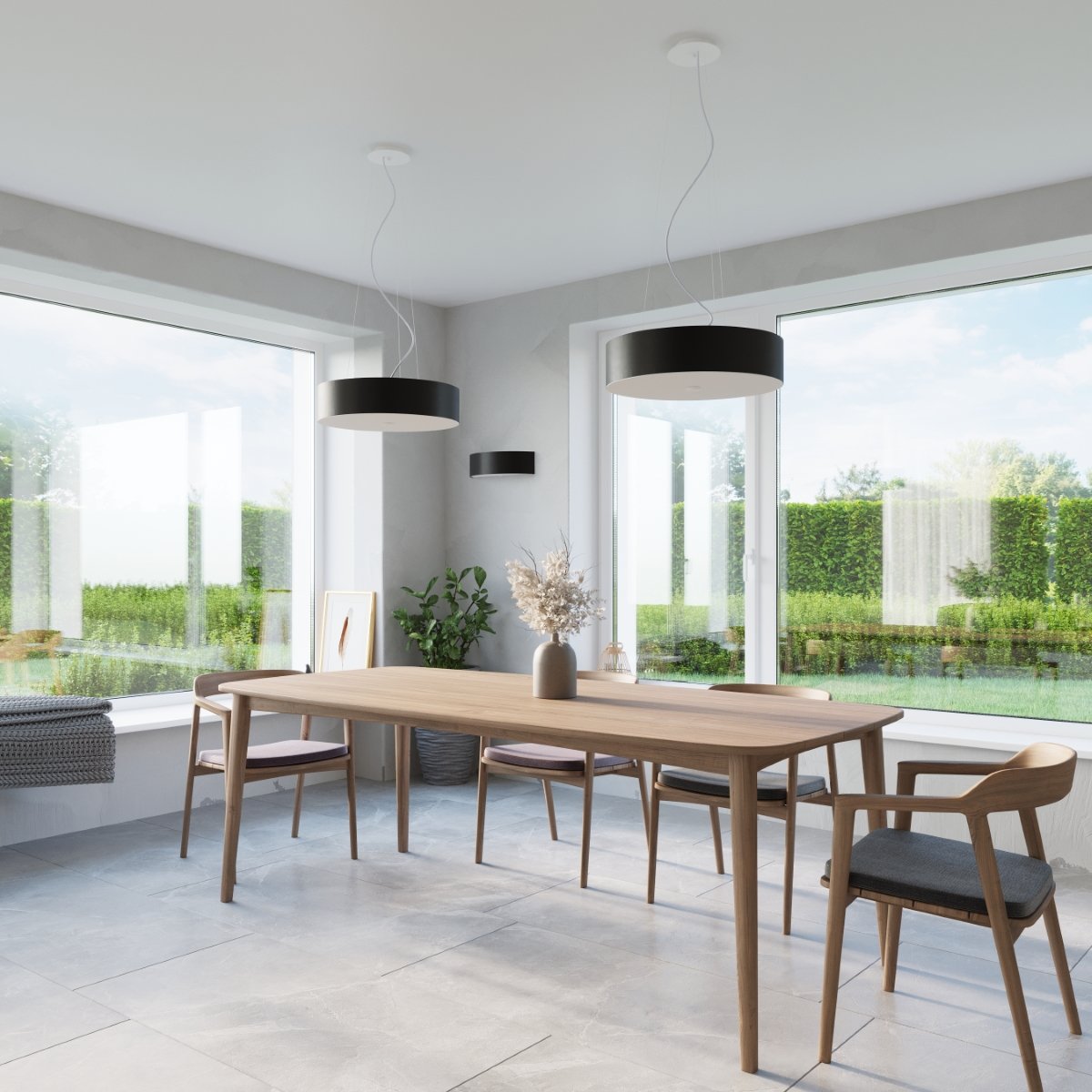 Plafonnier Tissu Noir E27 5 Skala 60 noir, EDEN