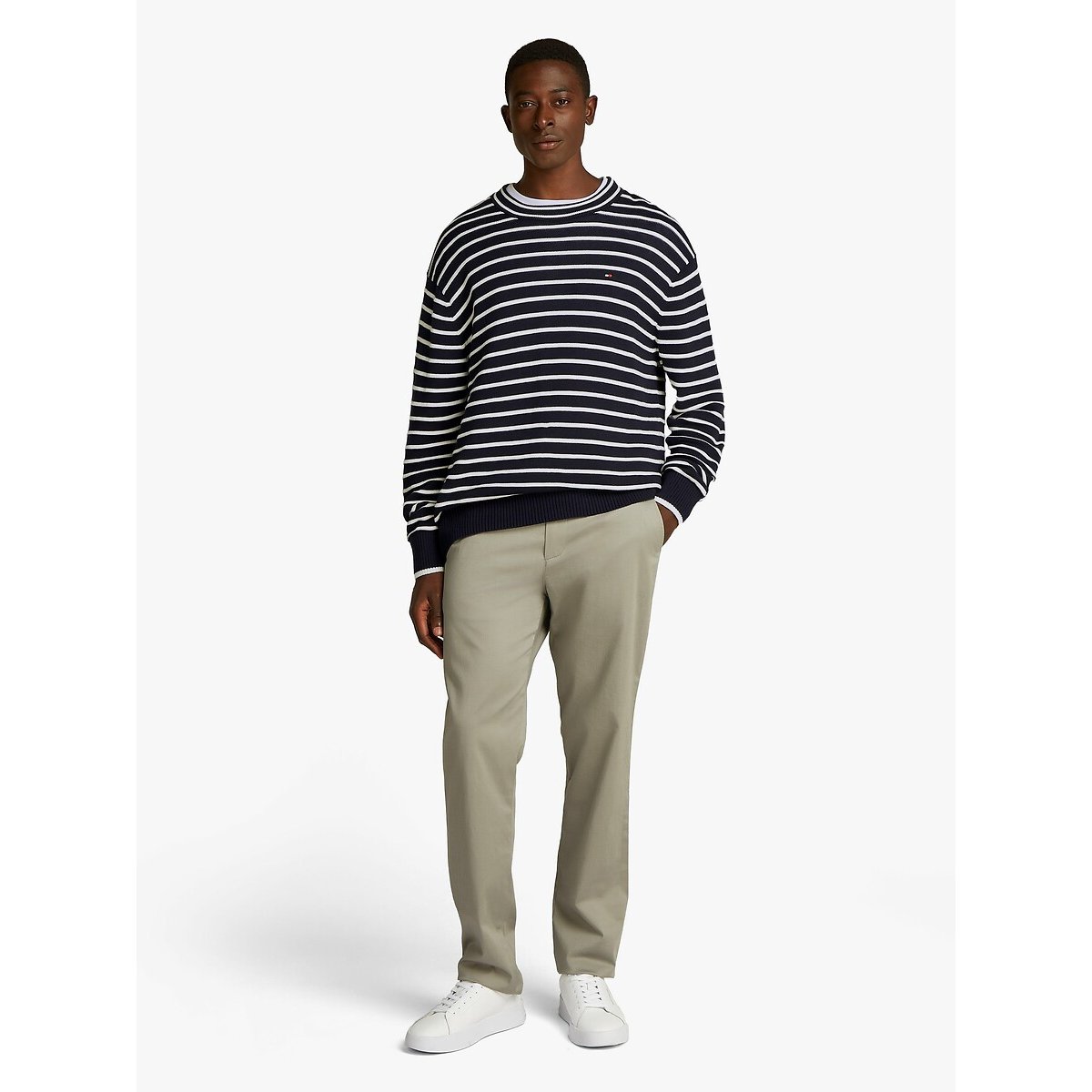 Breton Striped Jumper with Crew Neck blue/white, TOMMY HILFIGER