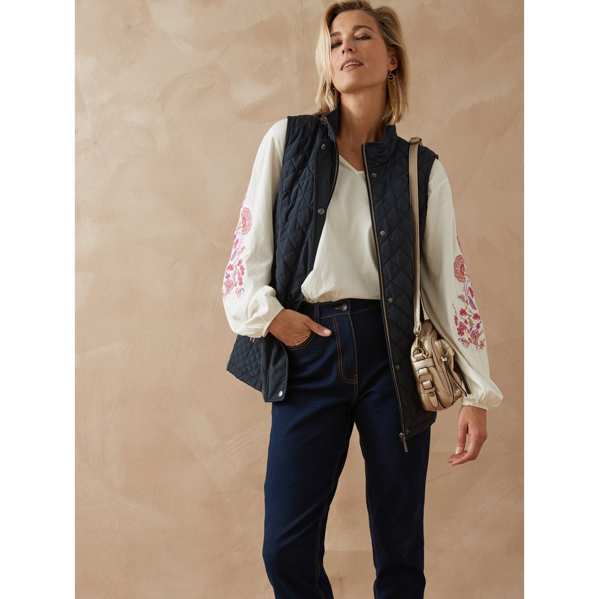 Parka sans manches matelassée déperlante marine, DAXON