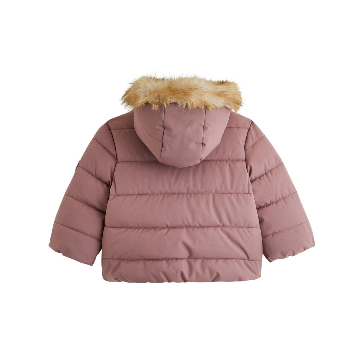 Doudoune enfant imperméable doublée sherpa avec capuche Chloé rose, PETIT BEGUIN