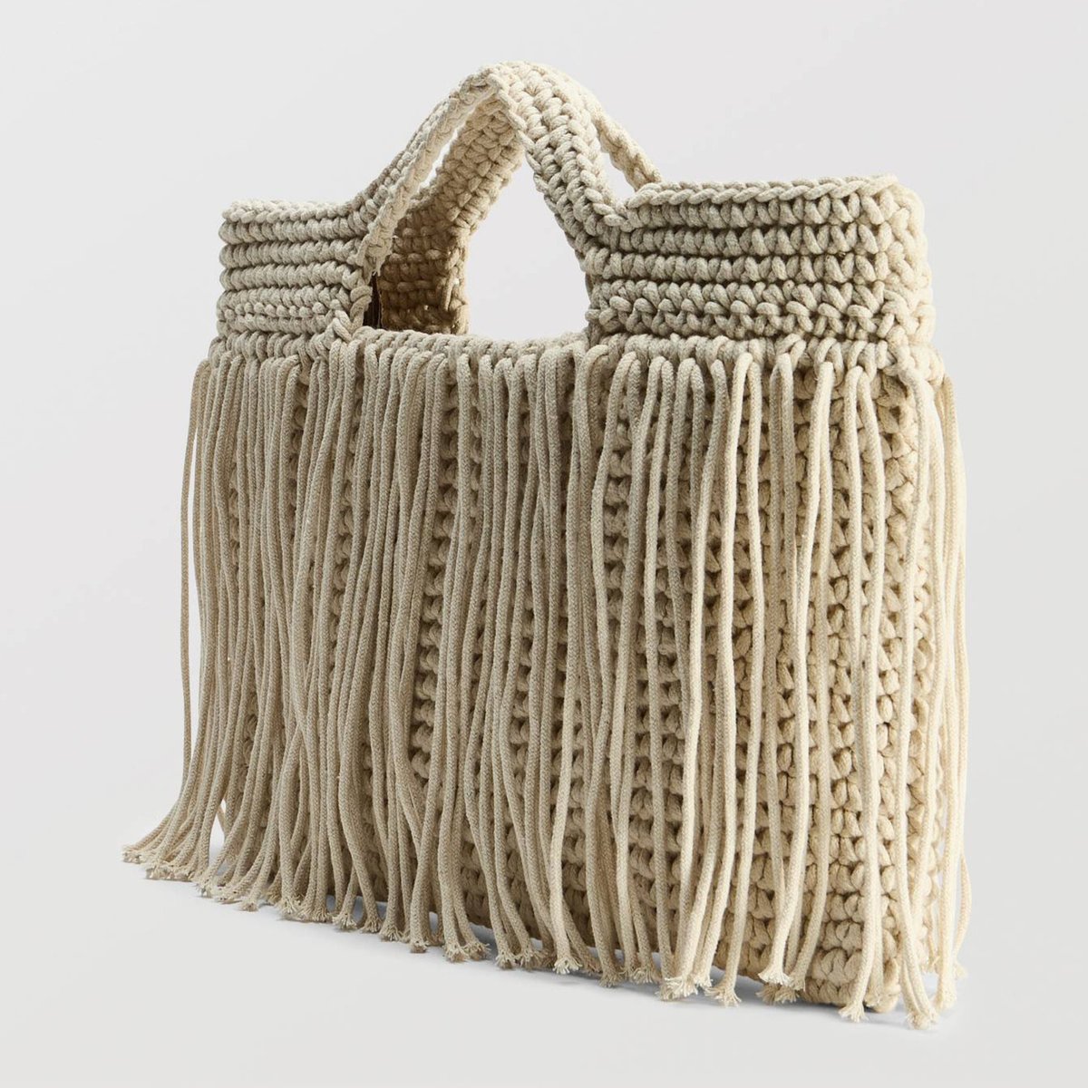Pochette à franges ecru, MONOPRIX