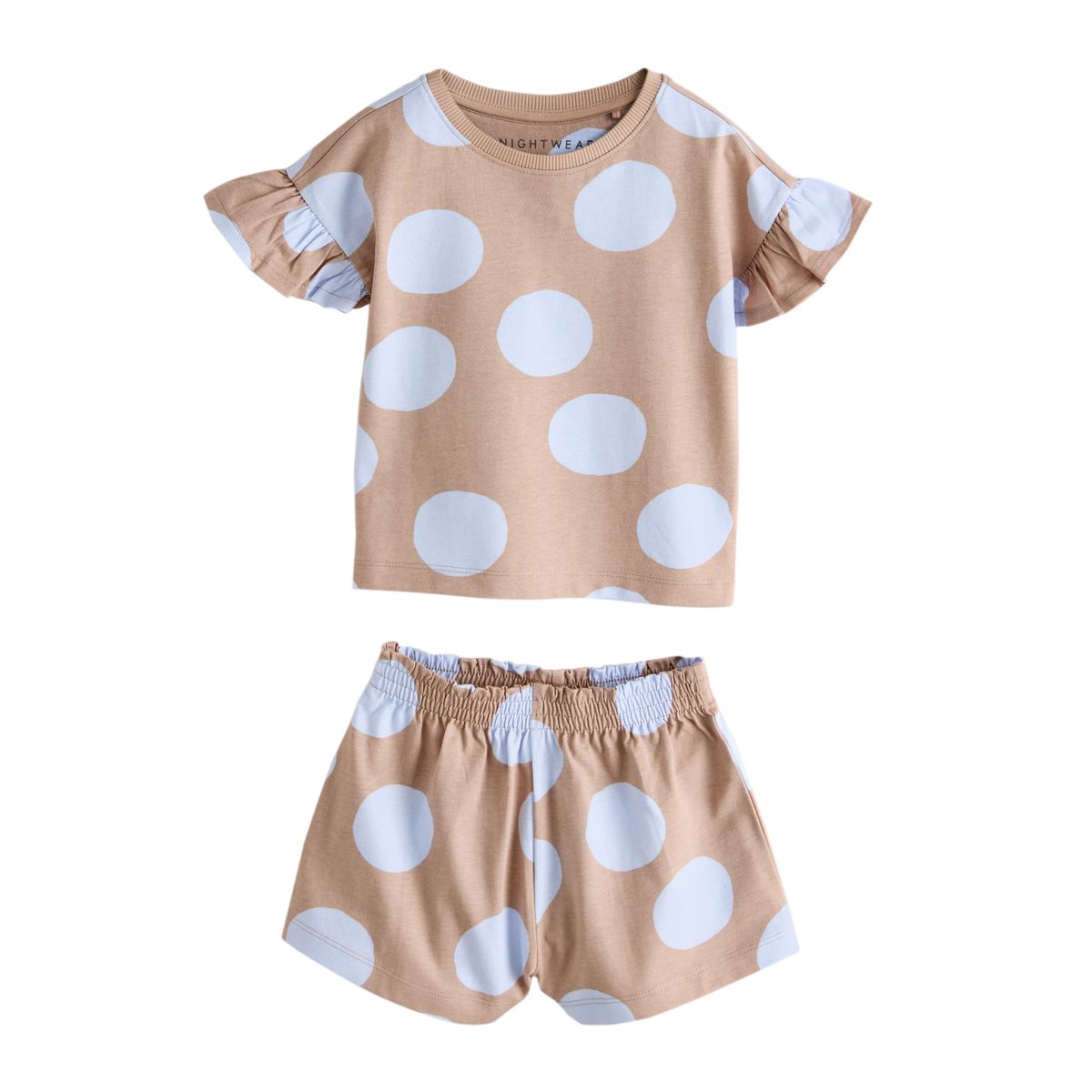 Pyjama short à pois, lot de 3 bleu/marron, NEXT