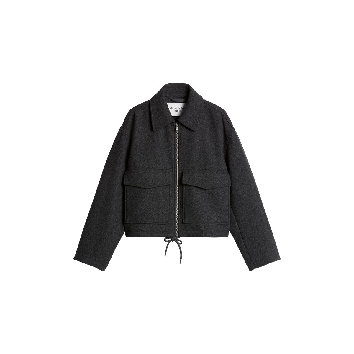 Veste en sergé, coupe classique en mélange de laine gris foncé, MARC O’POLO DENIM