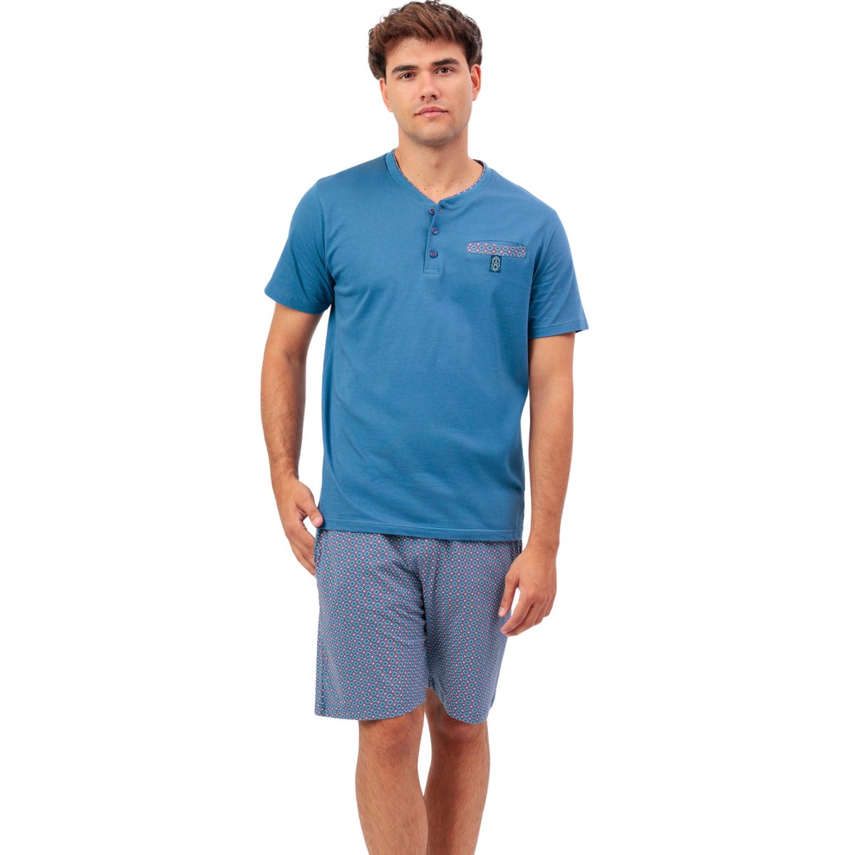 Pyjama short polo Sterling bleu, ADMAS