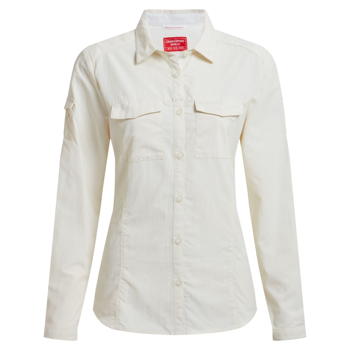 Chemise unie manches longues ADVENTURE blanc, CRAGHOPPERS