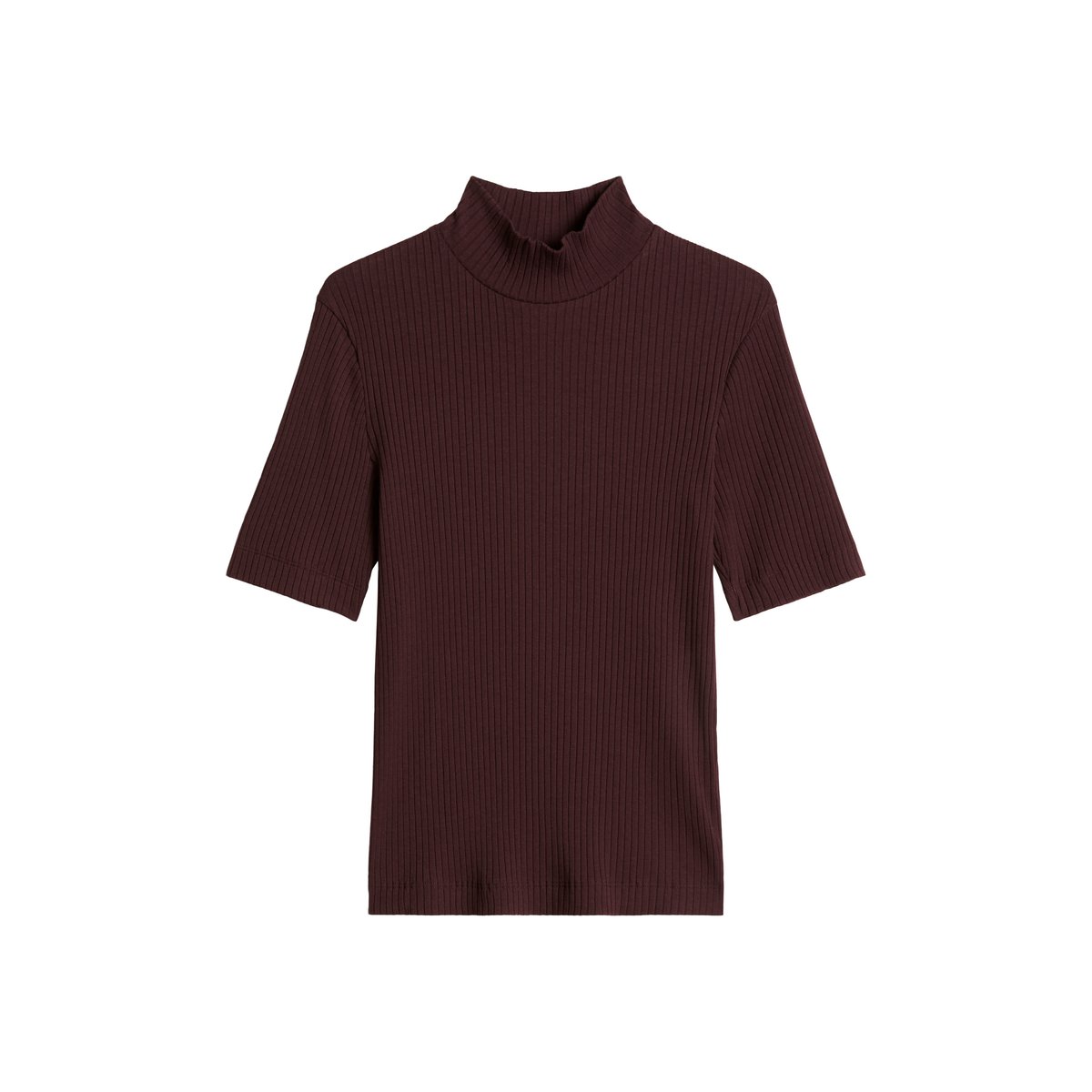 T-shirt en jersey côtelé slim en jersey stretch coton modal bio rouge, MARC O'POLO