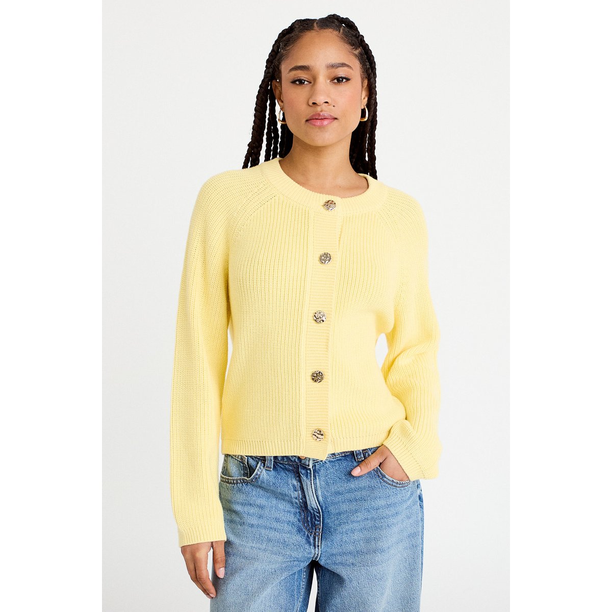 Gilet manches longues jaune clair, CACHE CACHE