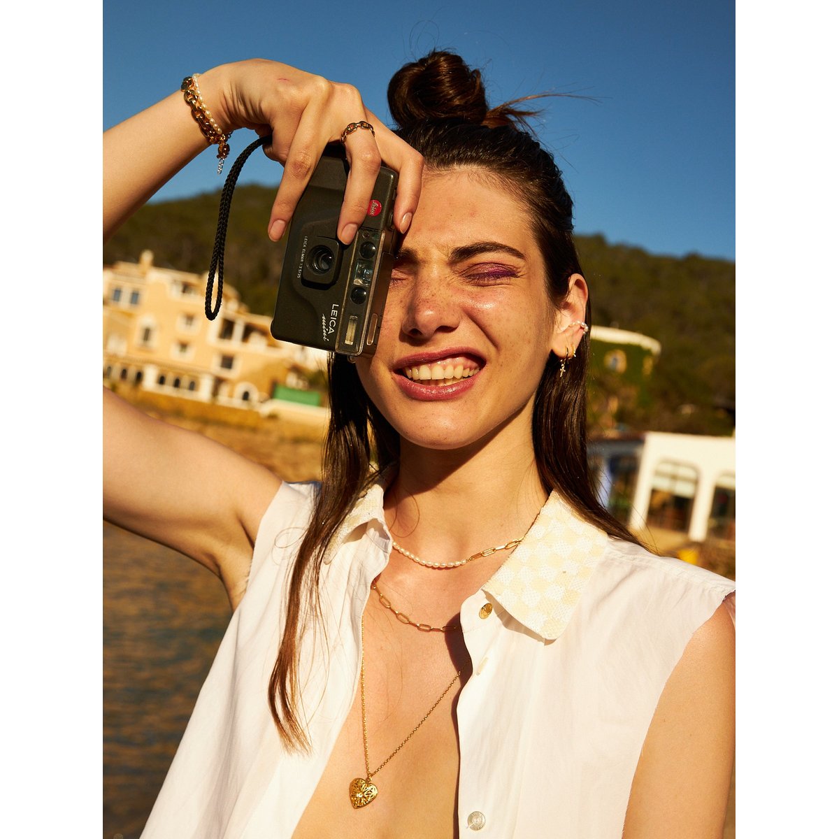 Collier doré heart - eden cristal blanc, CAROLINE NAJMAN