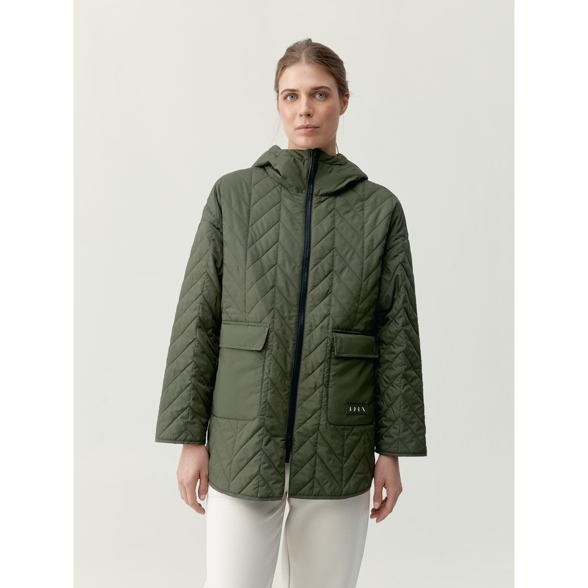 Manteau de sport femme Tenzo À capuche réversible vert kaki/bordeaux, BORN