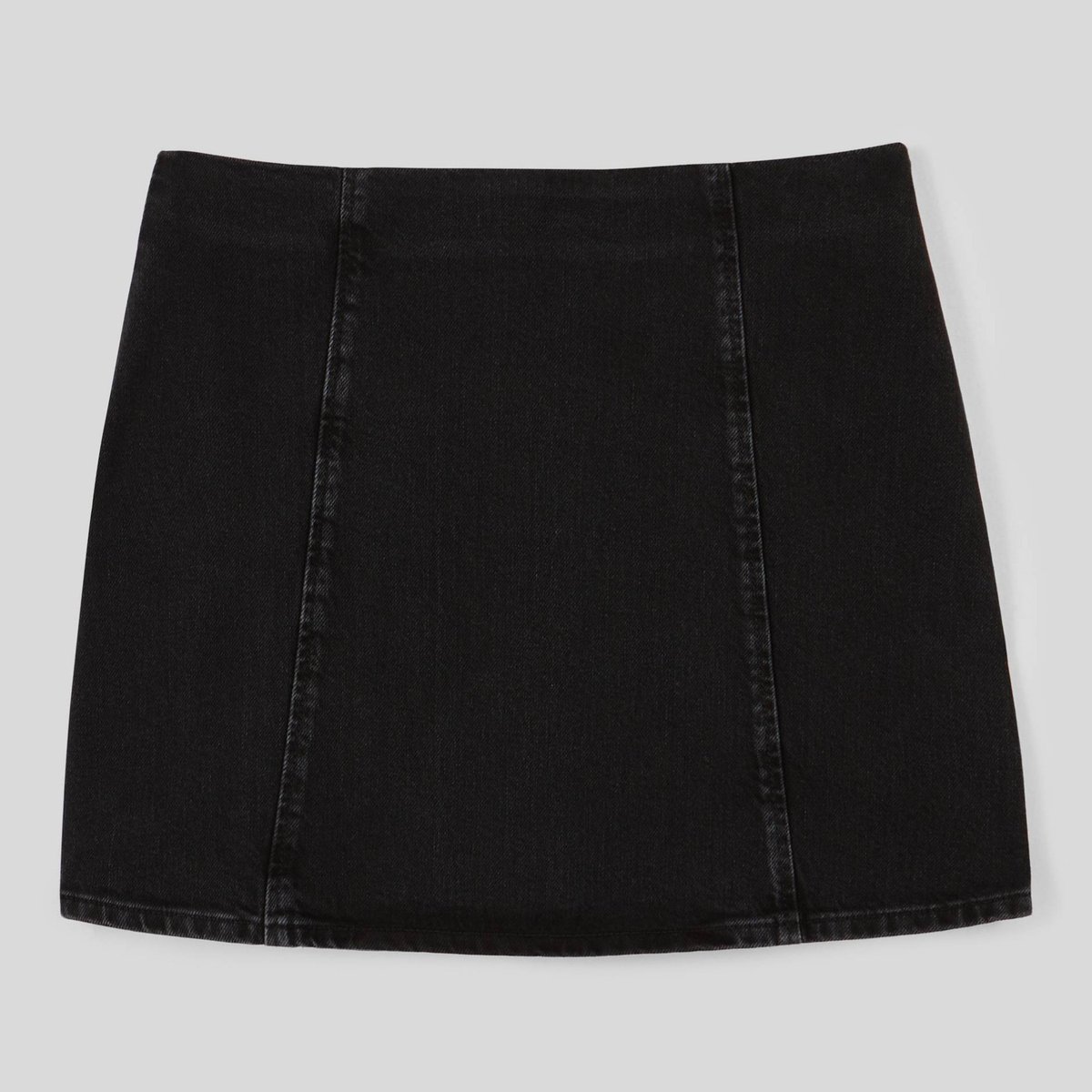 Jupe courte en denim noir, MONOPRIX