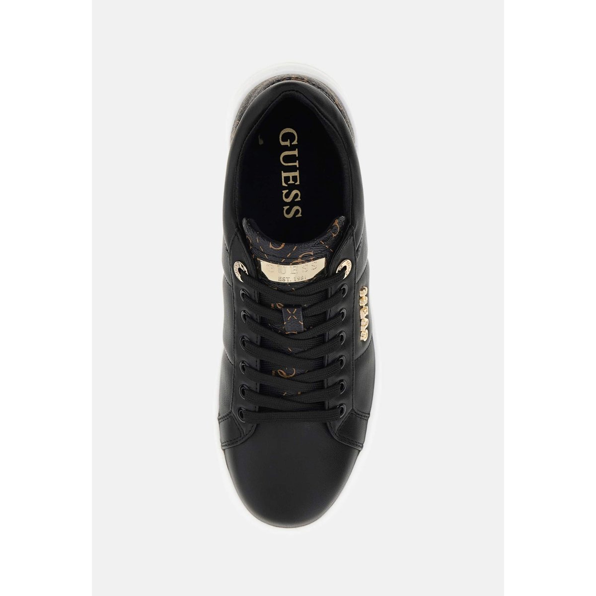 Sneakers Welli Cuir Véritable marron multi, GUESS