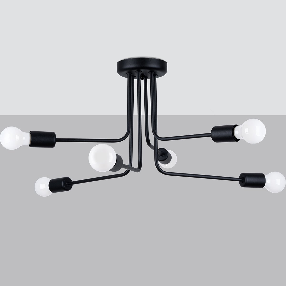 Lustre Acier Noir E27 6 Norah noir, EDEN