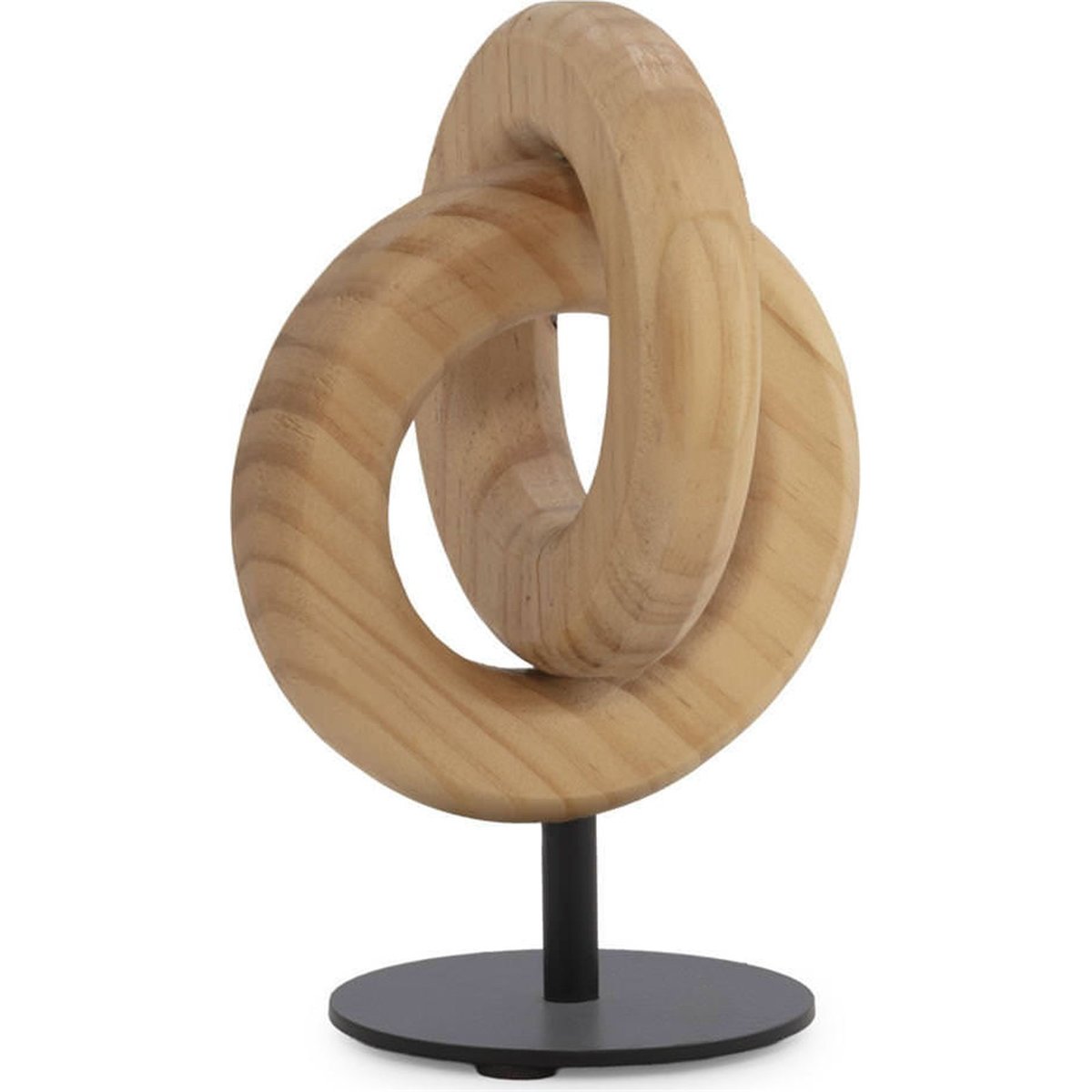 Figure décorative en bois de pin et métal naturel et noir, RECOLLECTION