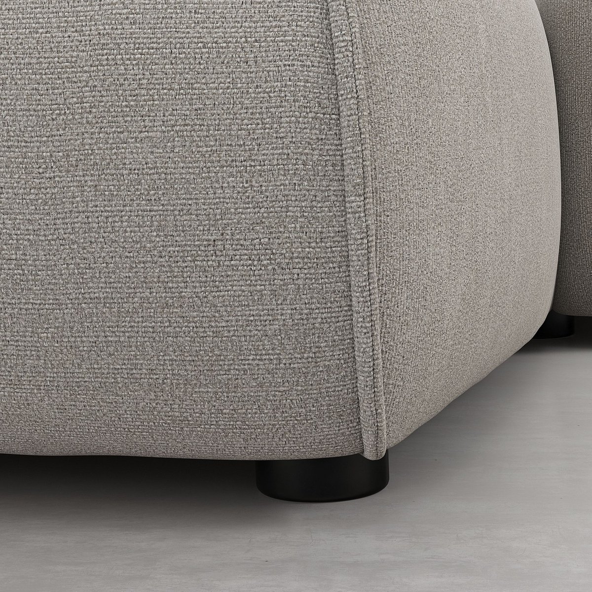 Canapé d'angle droit en tissu CELESTE gris clair, HABITAT