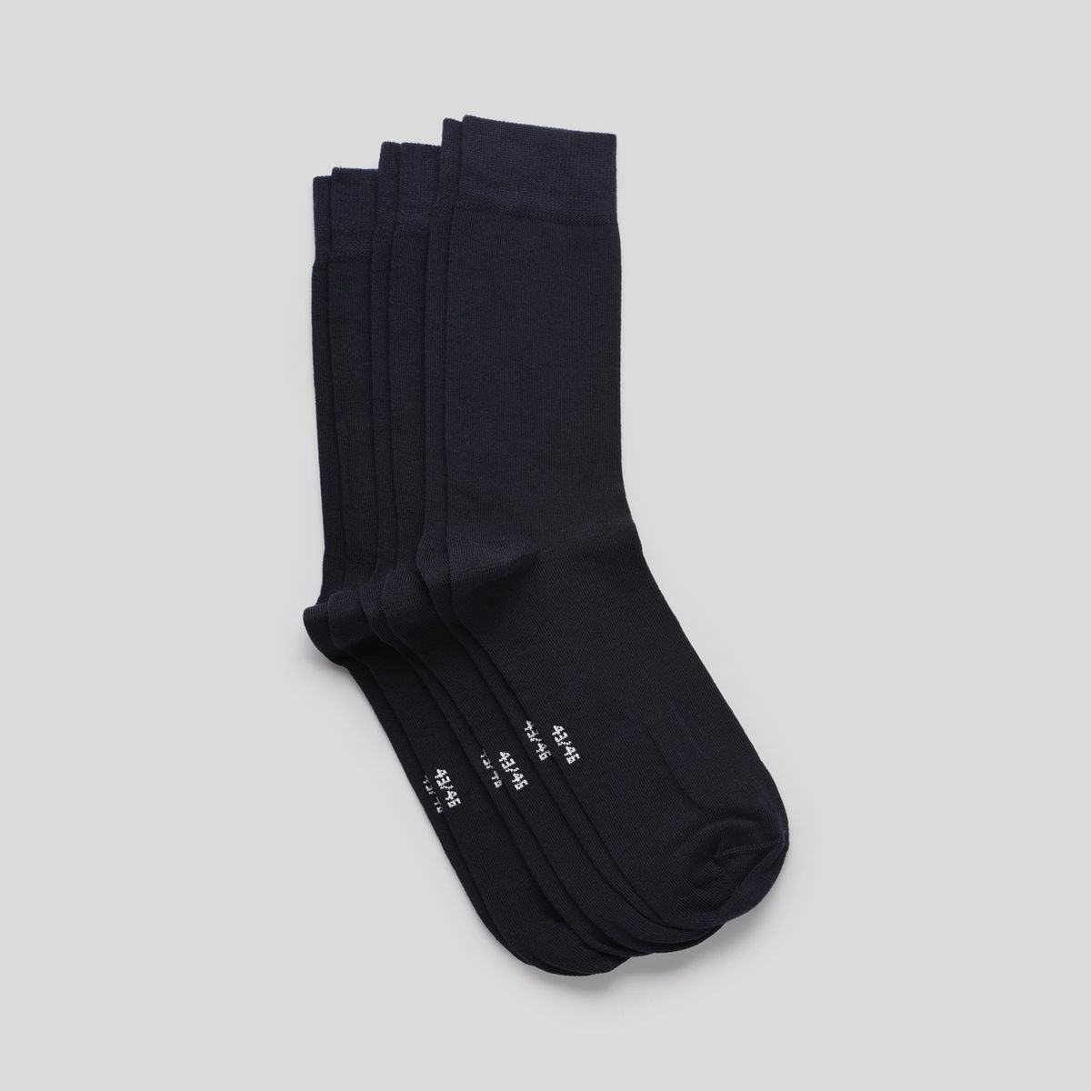 Lot de 3 paires de chaussettes en coton marine, MONOPRIX