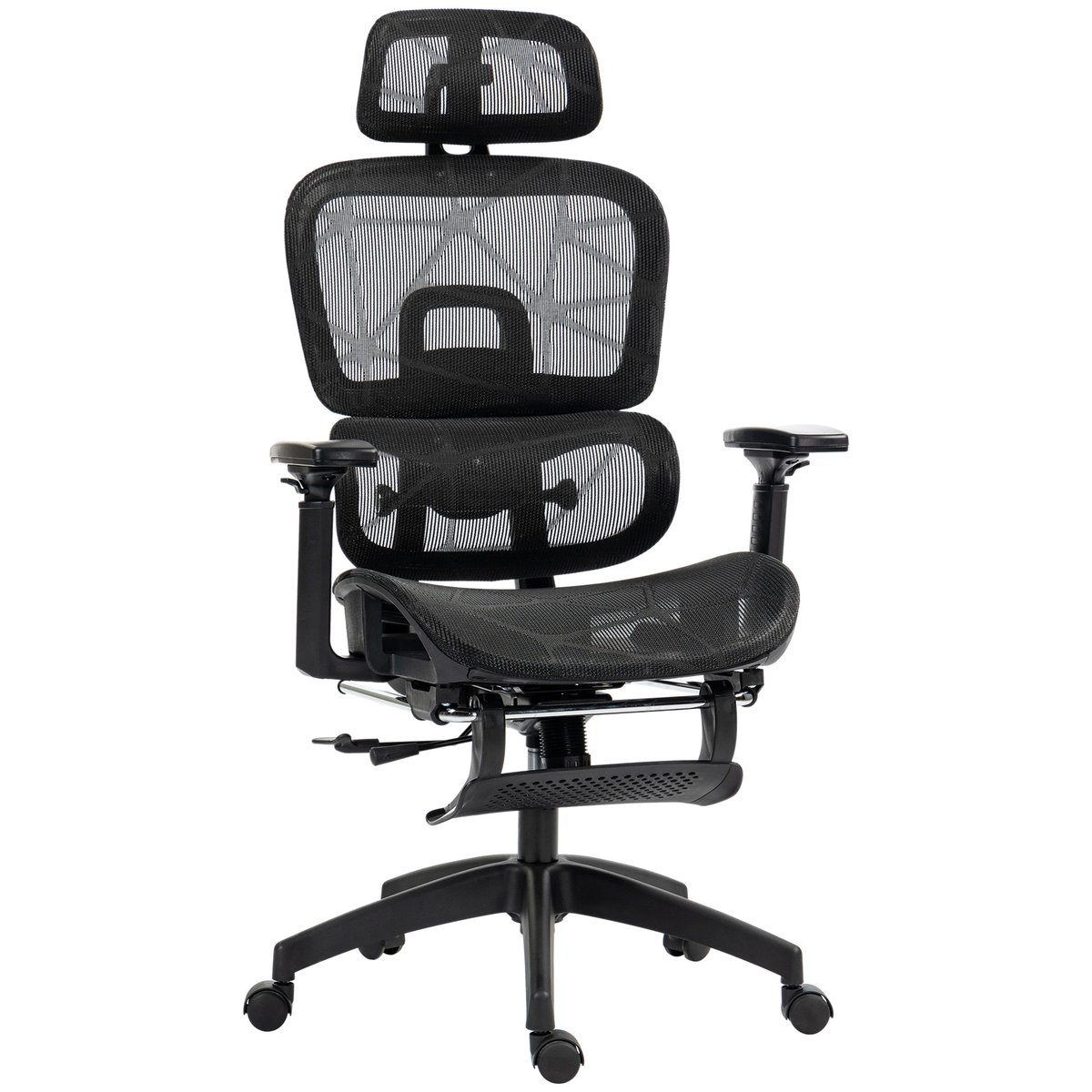 Chaise de bureau Maille (100 % polyester) noir, HOMCOM