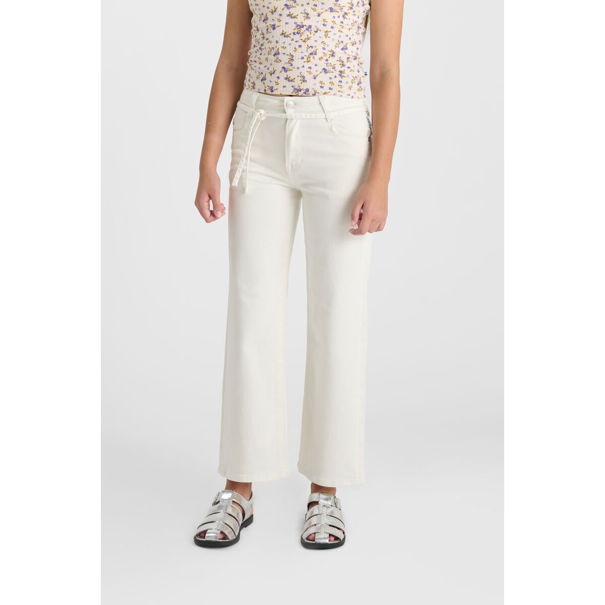 Pantalon flare en jeans ALEXGI white, LE TEMPS DES CERISES