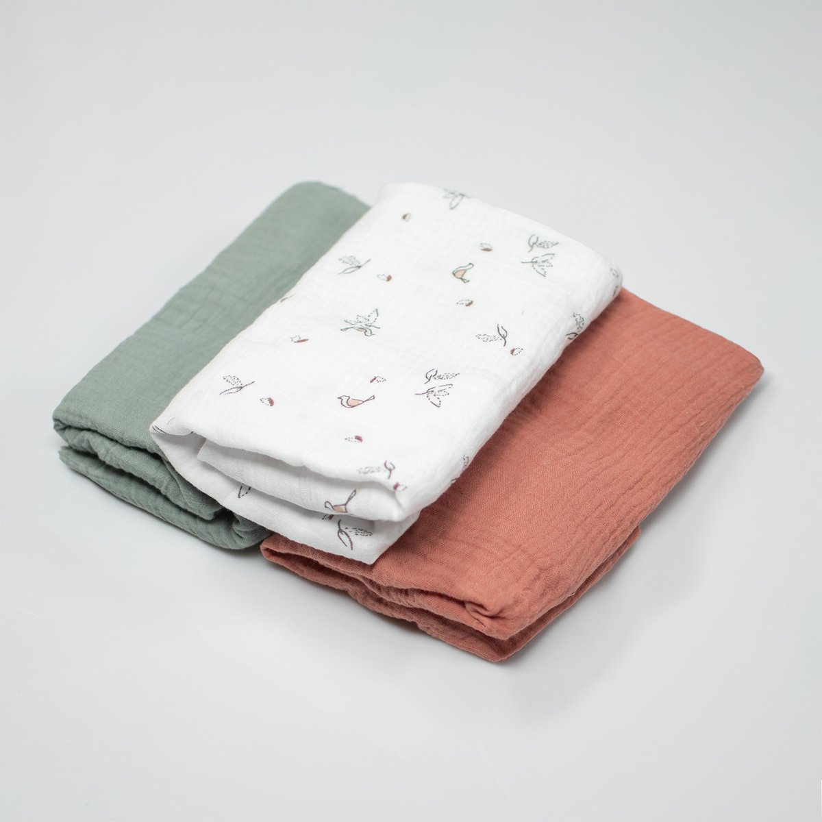 Lot de 3 Draps housses couffin en gaze de coton MELODY melody, blanc imprimé minimaliste, SEVIRA KIDS