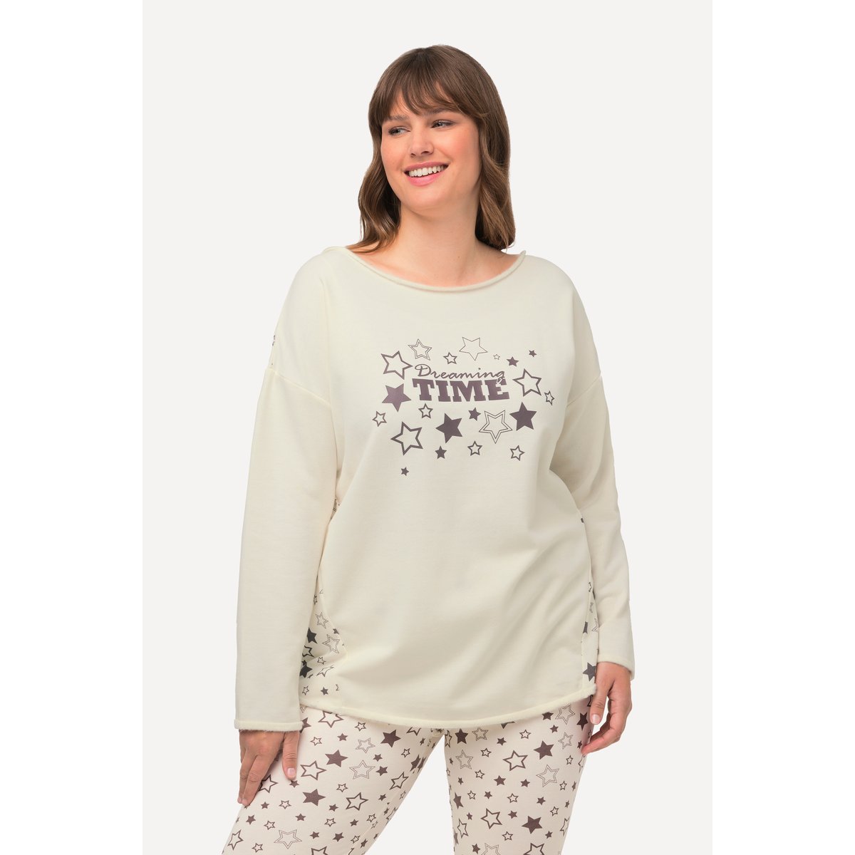Pull en molleton oversize à col craie, ULLA POPKEN
