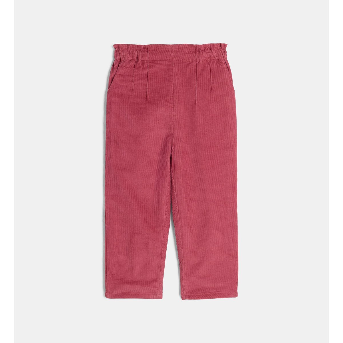 Pantalon droit vuliette en velours de coton bio rose, CADET ROUSSELLE