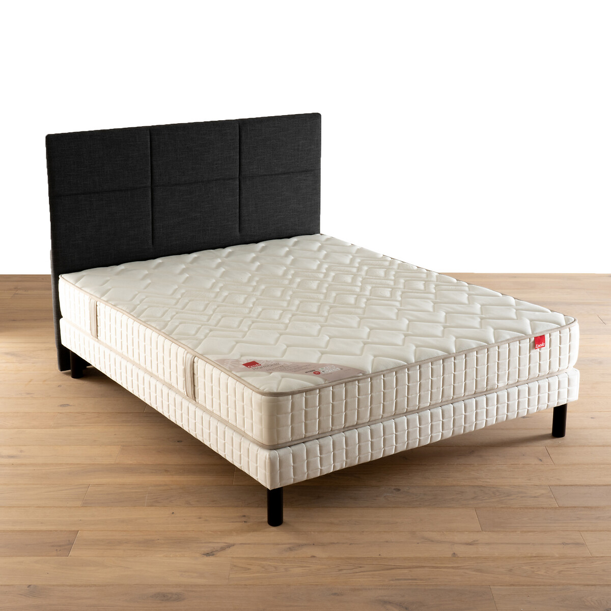 Ensemble matelas ressorts l'Illustre + sommier ecru, EPEDA