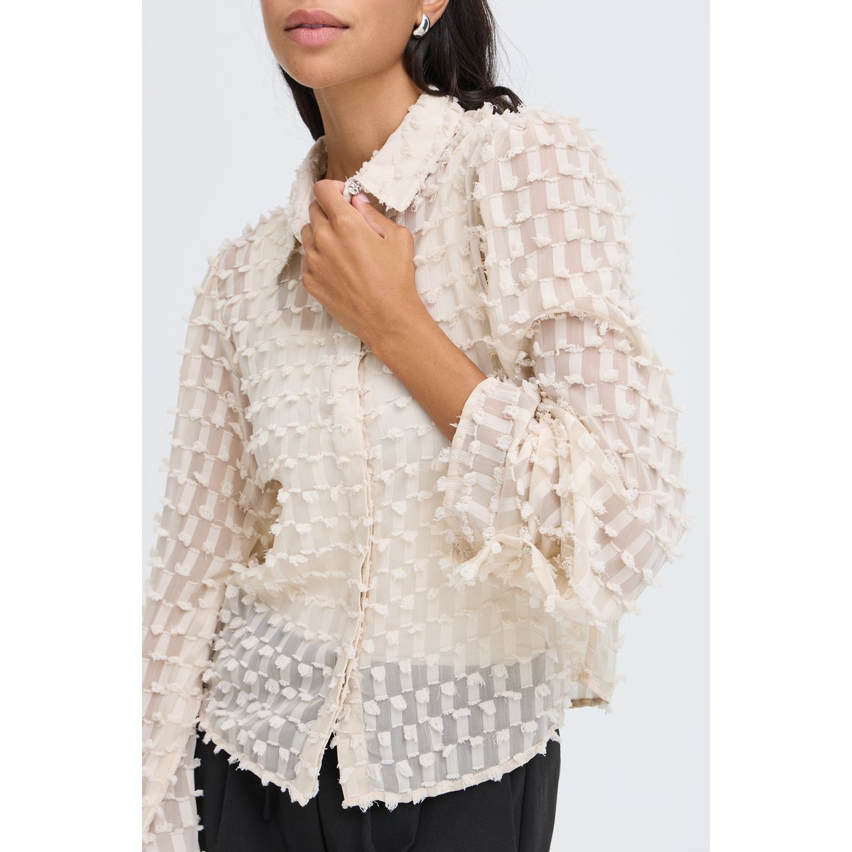 Chemise à manches longues beige oatmeal, B.YOUNG