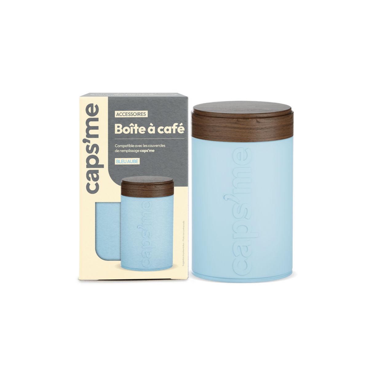 Boite à café à café bleue contenance 250g couleur unique, CAPS ME