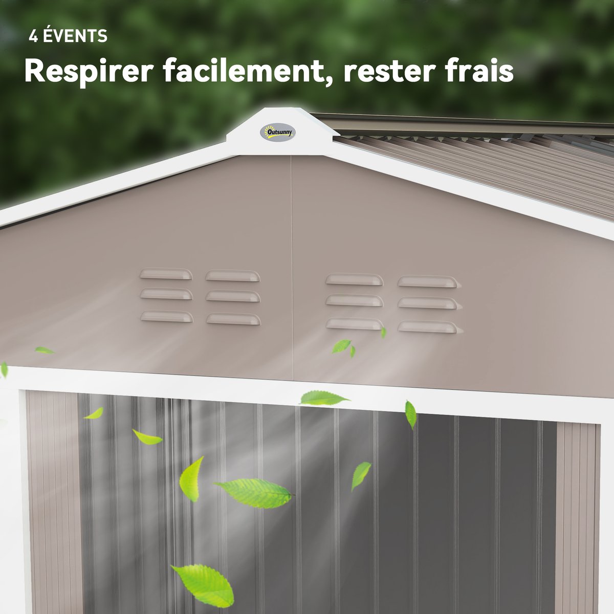Abri de jardin Acier galvanisé Gris clair gris, OUTSUNNY