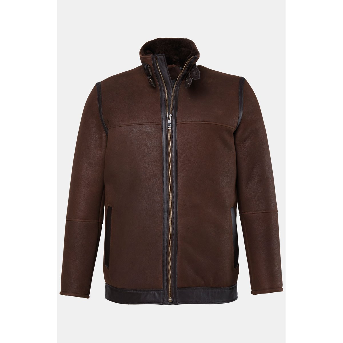 Veste en cuir d'agneau véritable marron, JP1880