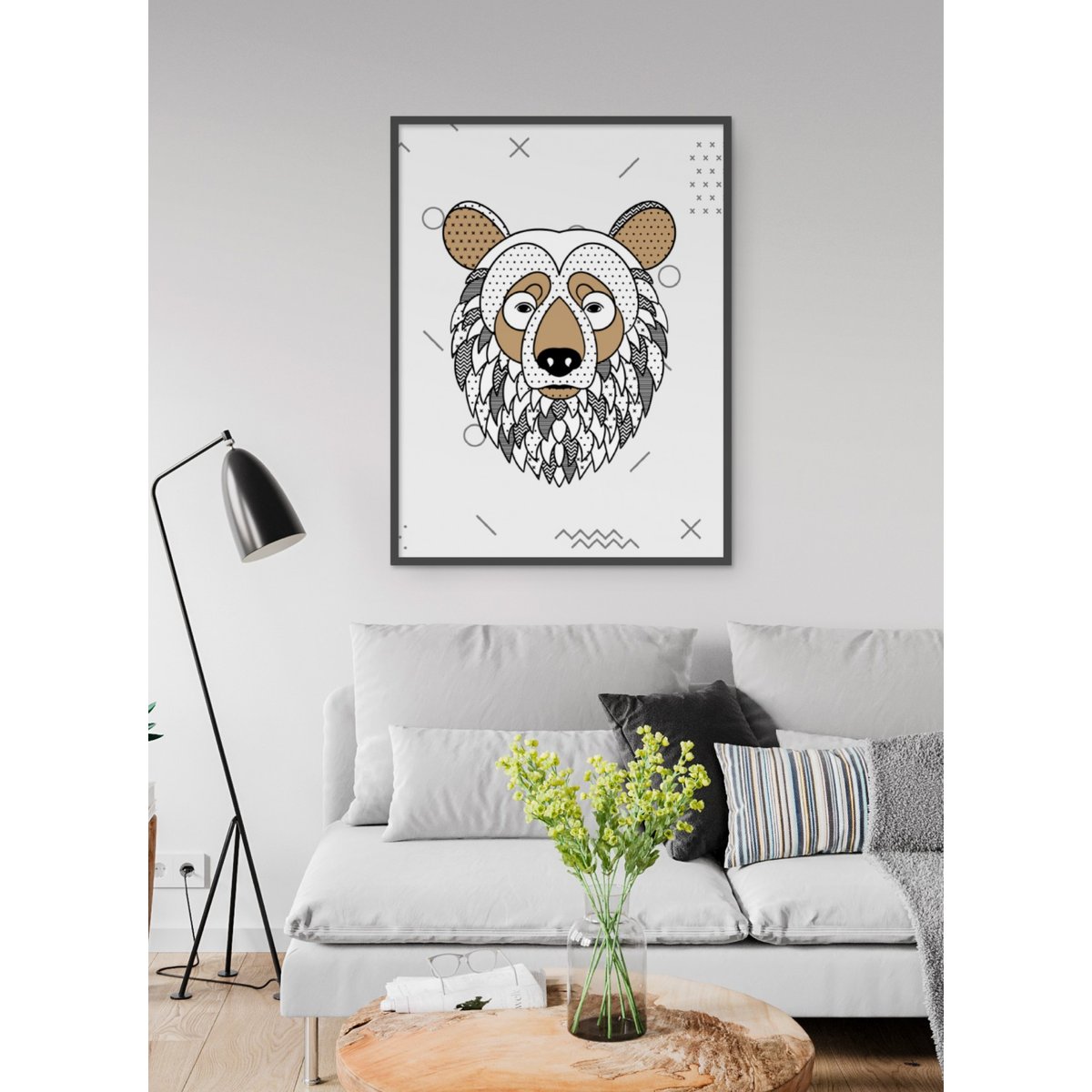 Affiche Ours scandinave blanc, L'AFFICHERIE