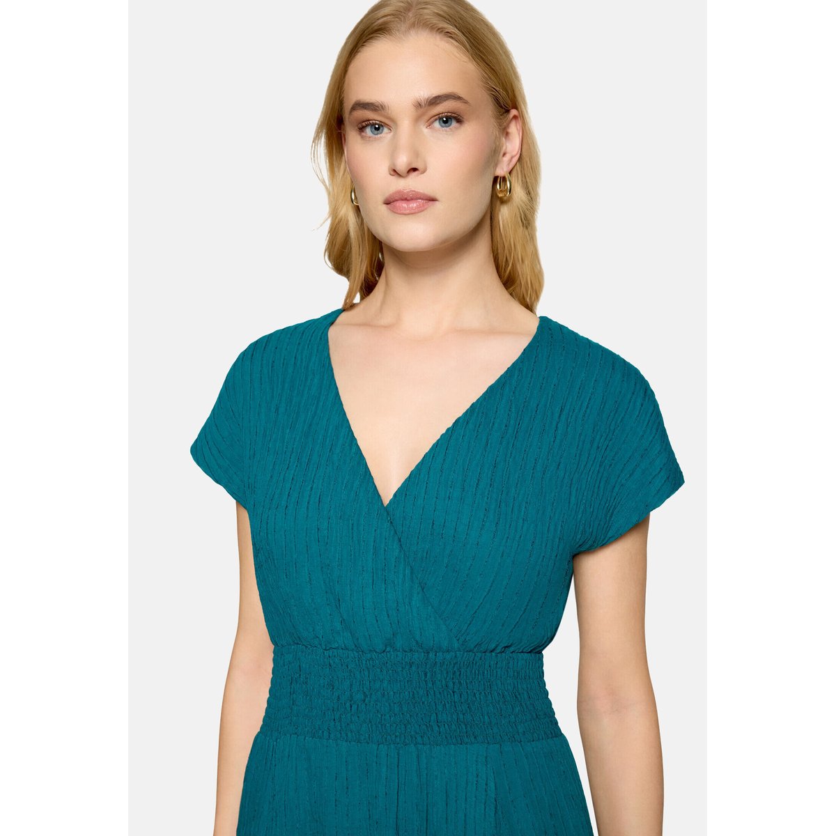 Robe maxi longueur à taille élastique deep lagoon, ZERO