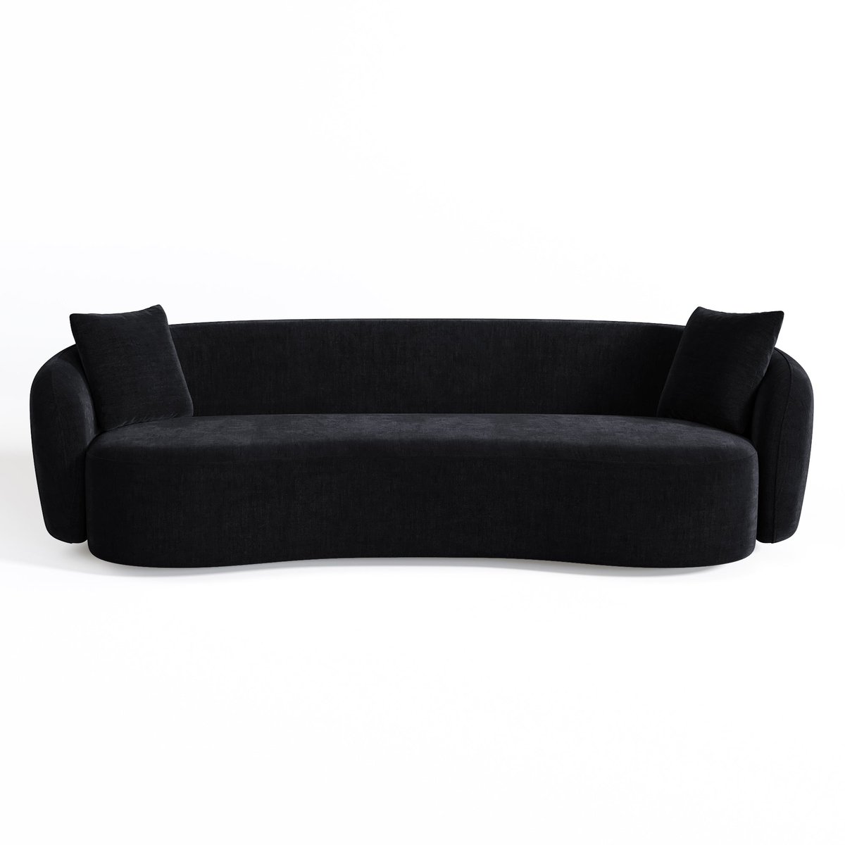 Canapé 3 places en tissu tramé toucher doux CELINE noir, SIA HOME