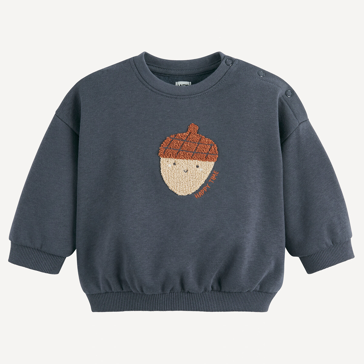 Sweat pressionné molleton motif noisette bouclette gris anthracite, LA REDOUTE COLLECTIONS