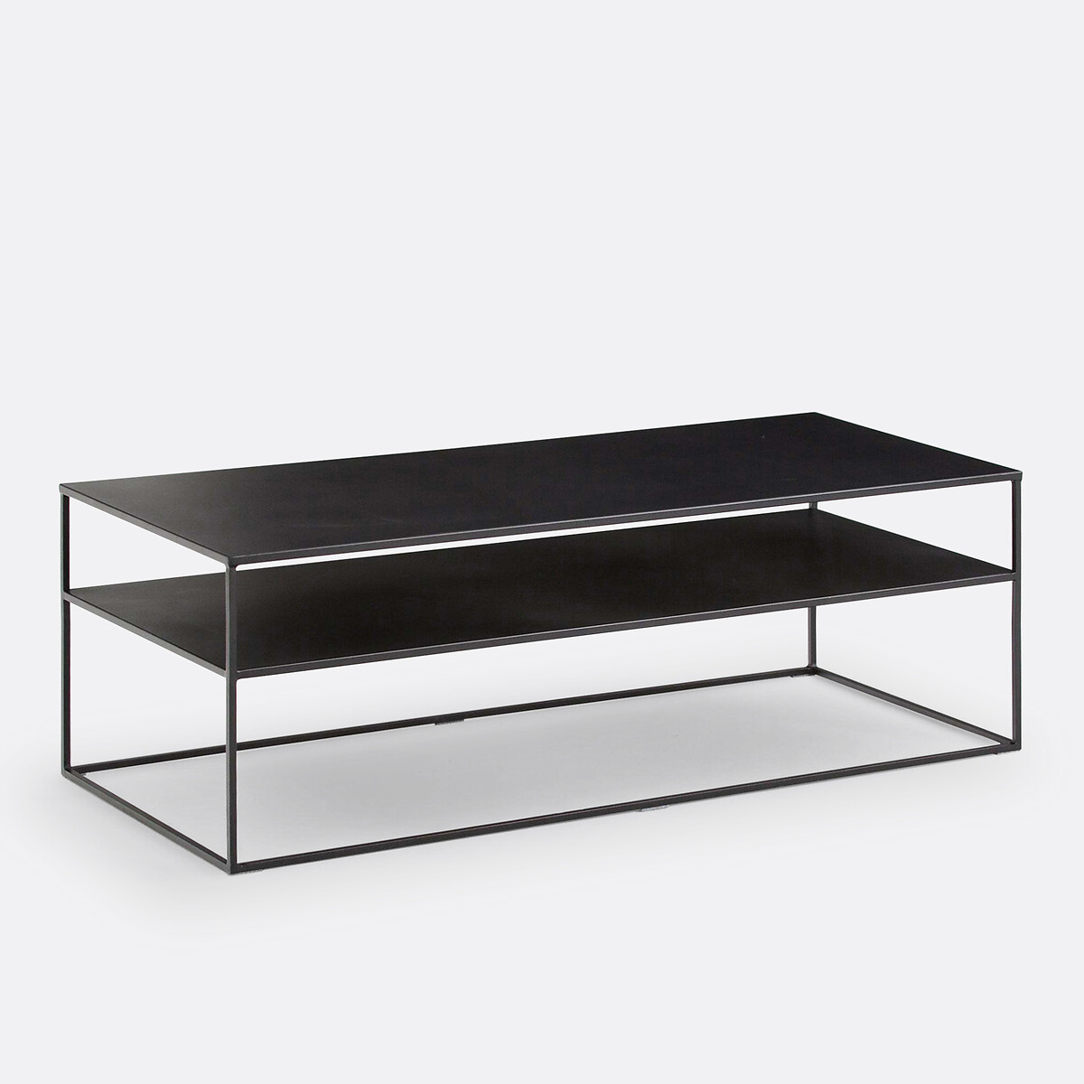 Table basse double plateau en métal acier, MIVA noir, LA REDOUTE INTERIEURS