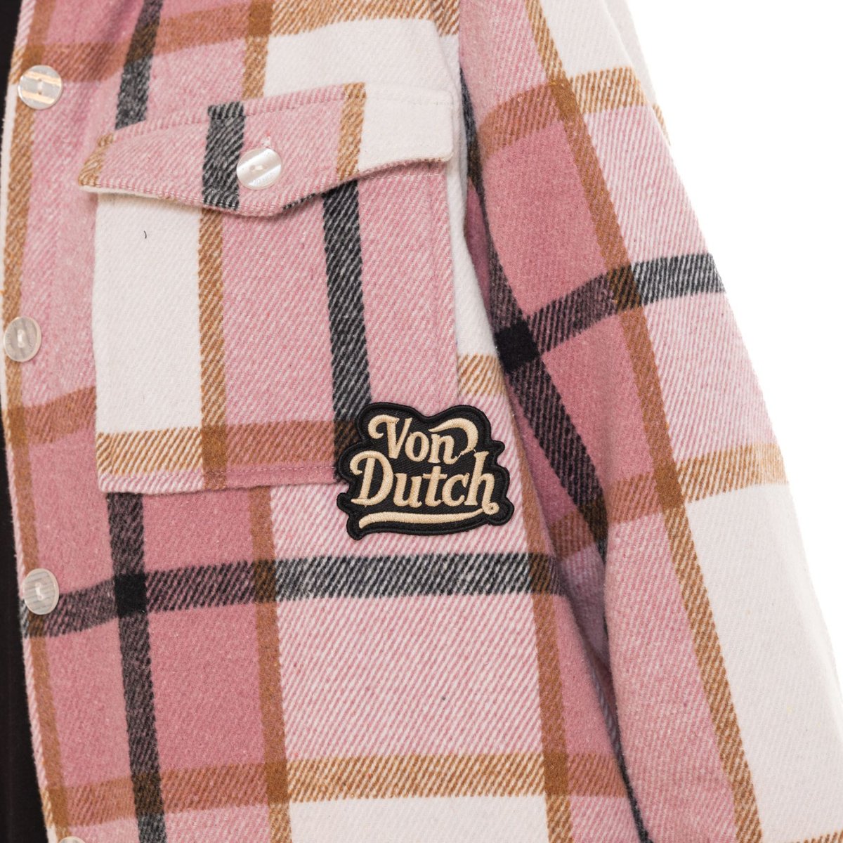 Chemise à carreaux LIZA rose/rose pâle/blanc cassé/camel/noir, VON DUTCH
