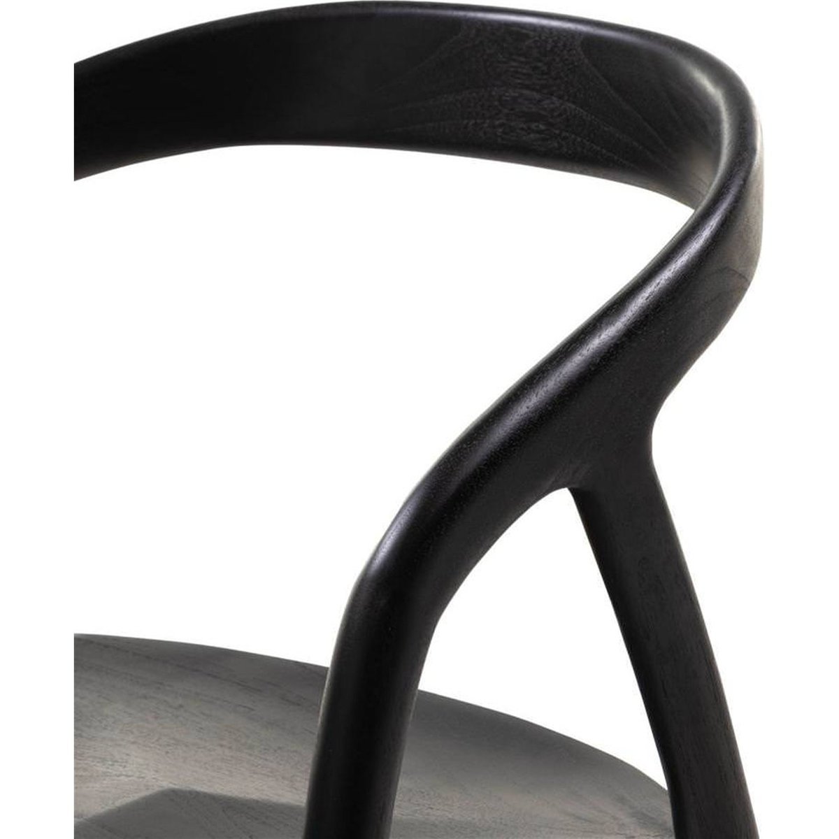 Chaise arrondie en teck collection NIBI OKA noir, RECOLLECTION