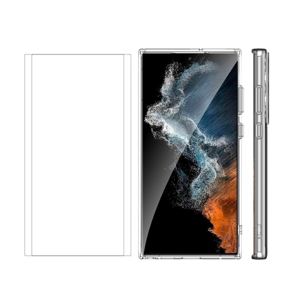 Coque Anti-choc Magnétique compatible Magsafe pour Galaxy S23 Ultra Transparente + 2 vitres transparent, EVETANE
