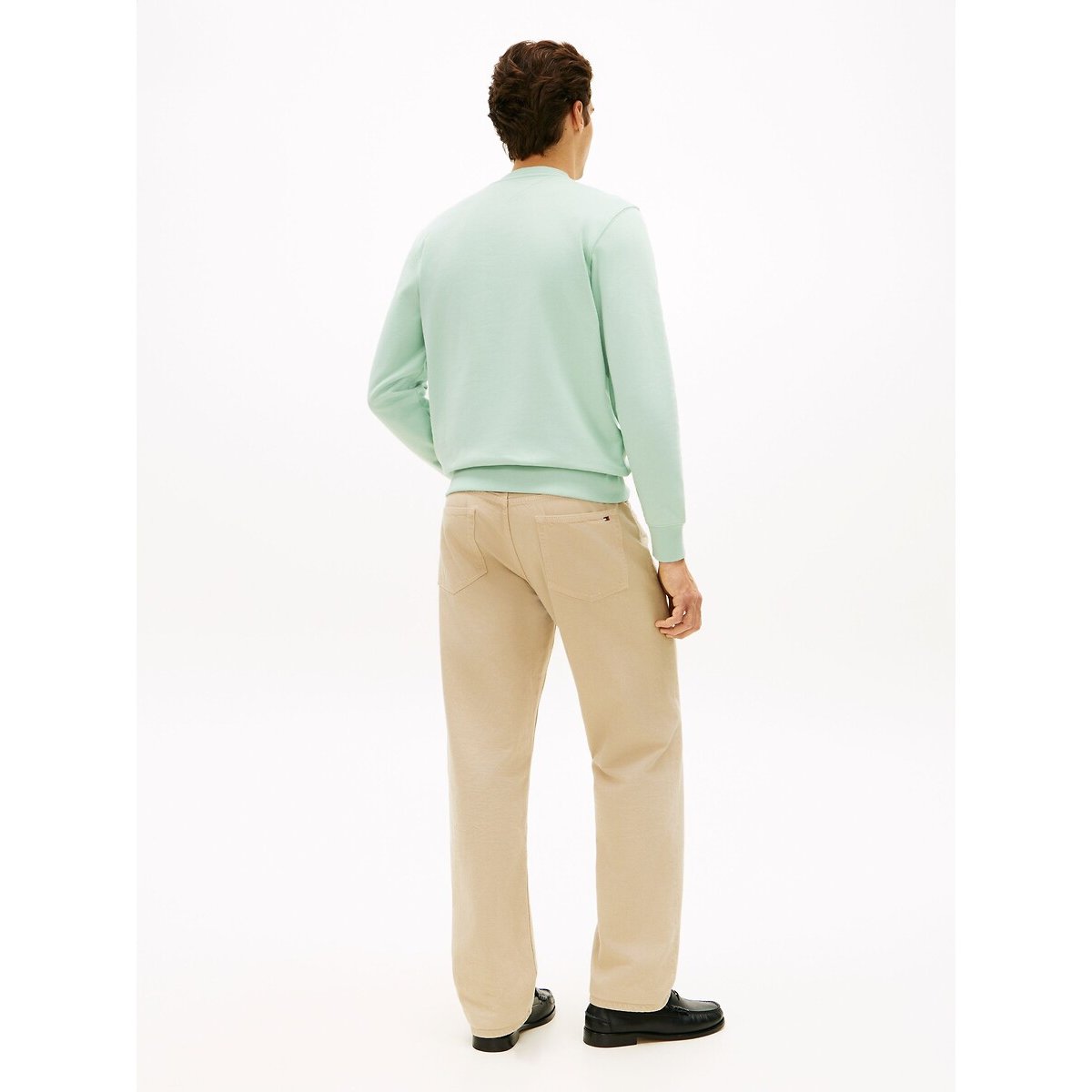 Sweat en molleton à drapeau brodé vert menthe, TOMMY HILFIGER