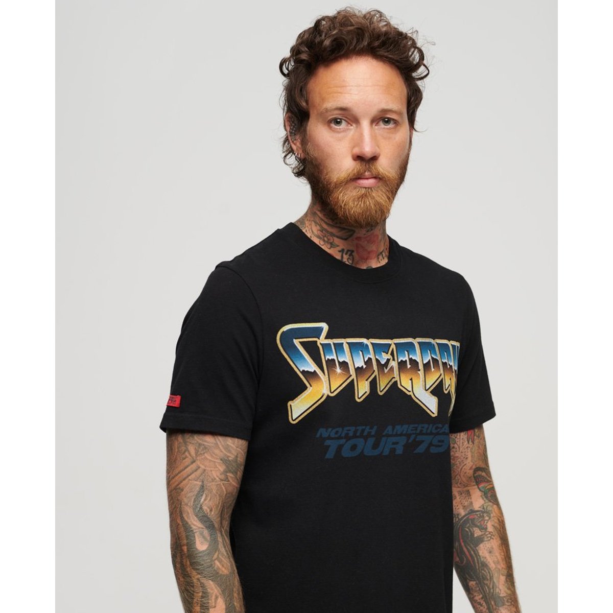 T-shirt 70's Rock Graphic Band noir, SUPERDRY