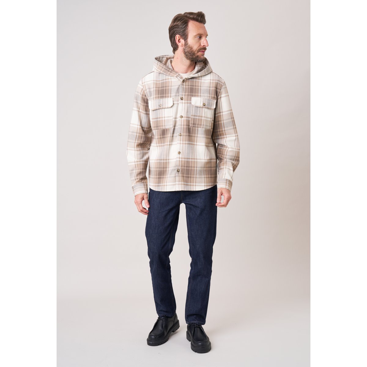Chemise loose homme à carreaux PUEBLO dune, DEELUXE