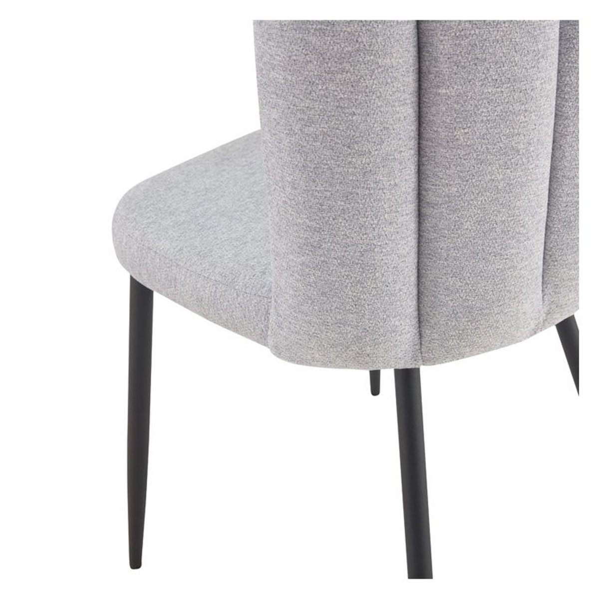 Lot de 2 chaises en tissu et pieds en métal - ROSY gris chiné, MAISON PAVANE