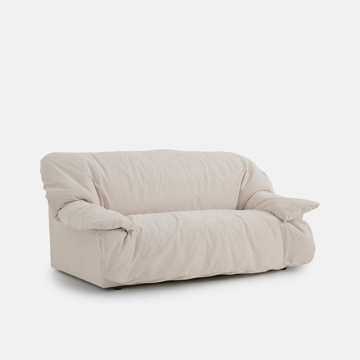 Canapé droit 2 ou 3 places, en chenille fine, BACKY beige, LA REDOUTE INTERIEURS