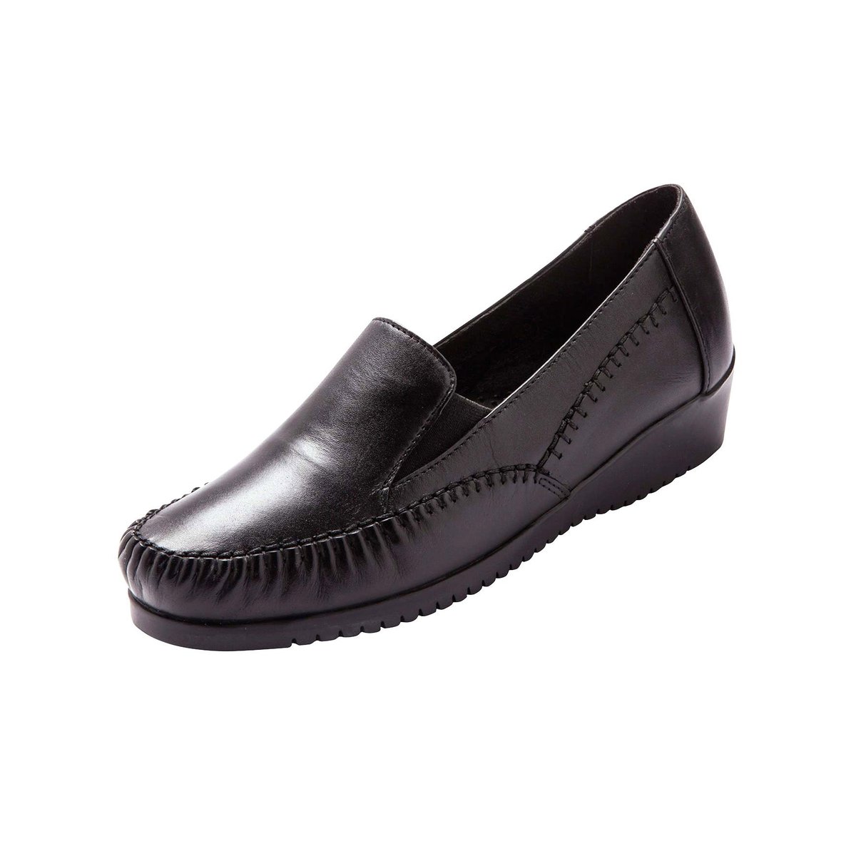 Sans-gêne élastiqués cuir grande largeur noir, PEDICONFORT